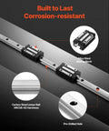 High Precision HGR20 Linear Rail Kit With Two 2000mm Rails And Four Bearing Blocks, corrosion-resistant steel build, close-up view