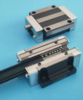 2 Pack All Metal HGW25CA Linear Slider Bearing Flange Block High Temperature Resistant for HG25 CNC guide kits on blue background
