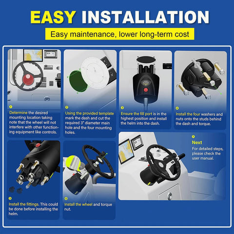 Installation guide for HH5271-3 Hydraulic Steering Helm Pump - 1.7 cu in Front Mount Replacement for Seastar Helm, Up to 300HP Engines