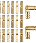 Hidden Brass Hinges 20 Pack 20x4mm Concealed Hinge Set for Jewelry Boxes and Cabinets shown in arranged flat lay, solid brass hardware.