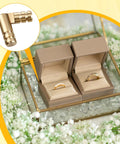 Hidden Brass Hinges 20 Pack 20x4mm Concealed Hinge Set For Jewelry Boxes Cabinets And Small Woodworking Projects shown with ring boxes