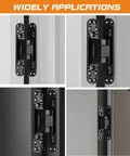 Hidden Door Hinge Kit For Concealed Doors 6 Inch 180 Degree Swing Zinc Alloy 3 Way Adjustable Butt Silent Hinges Black Pack Of 2 By Zeyuansen For Seamless Invisible Door Integration And Easy Install.