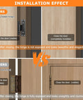Comparison of installed hidden and butt hinges showing visibility and elegance of Slim Concealed Hidden Door Hinges 2Pack Heavy Duty Adjustable Invisible Hinge Kit For Secret Doors Bookcase Shelf And Murphy Doors Supports Up To 110 Lbs Ultralow Profile Keeps Doors Invisible And Strong Easy Install For Cabinets Closets And Hidden Rooms.