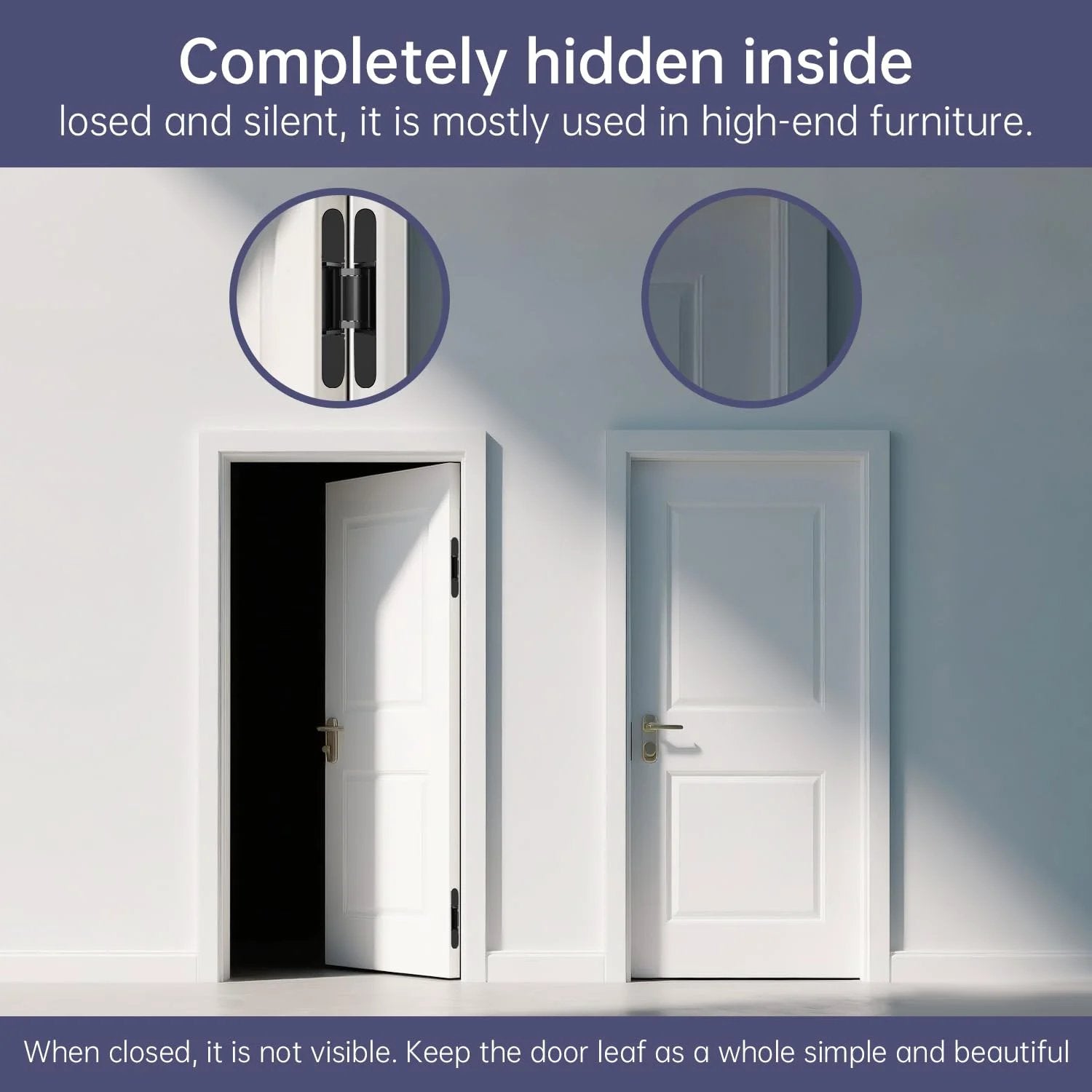 Seamless Hidden Door Hinges Set 7 Inch 4 Pack Black ✓