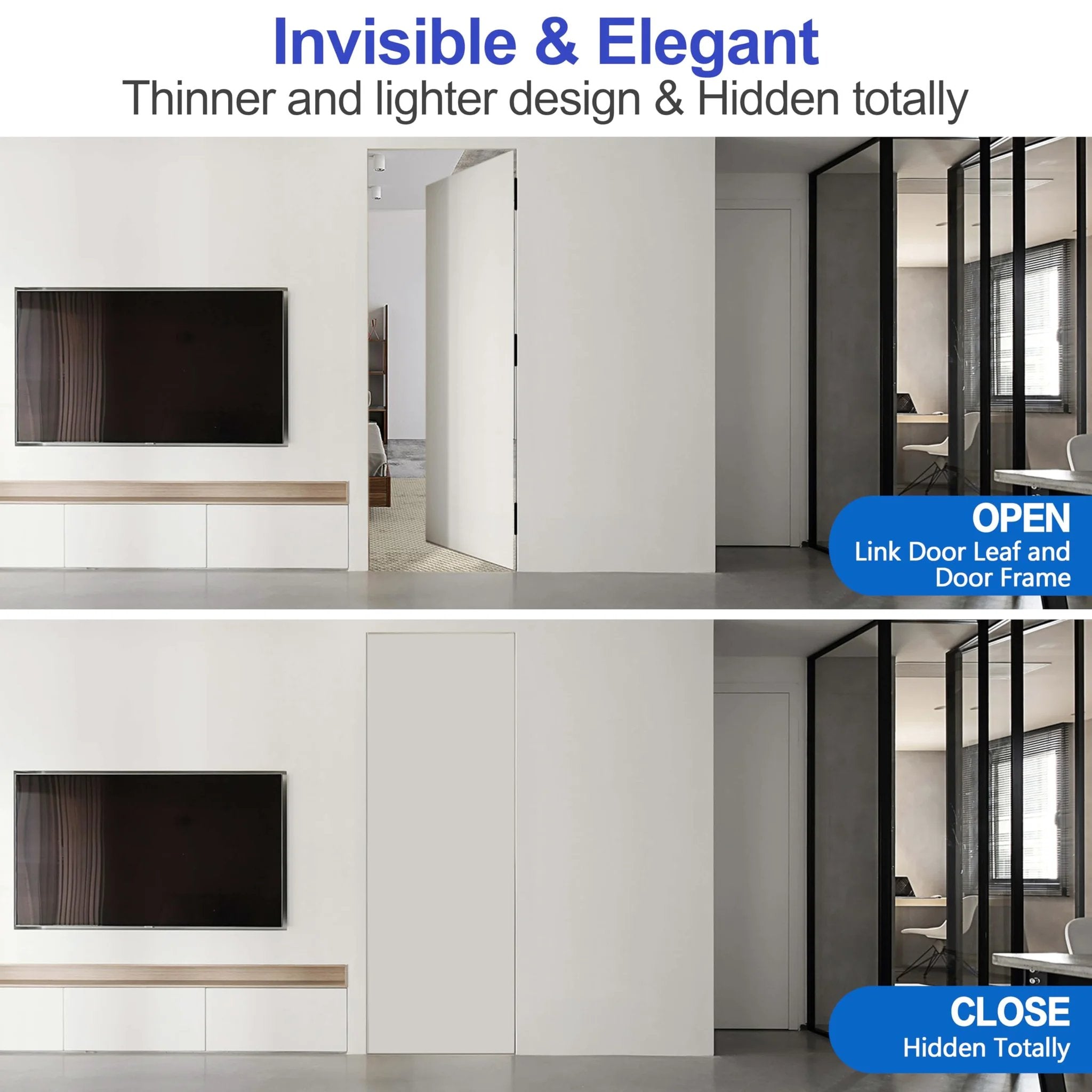 6 Inch Hidden Door Hinges Stainless Steel 180 Swing ✓