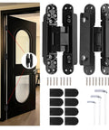 Hidden Door Hinge Kit For Concealed Doors 6 Inch 180 Degree Swing Zinc Alloy 3 Way Adjustable Butt Silent Hinges Black Pack Of 2 By Zeyuansen
