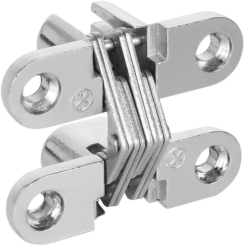 Hidden Door Hinges Set For Cabinets 180 Degree Concealed Cross Hinges Invisible Hinges Cold Rolled Steel Construction