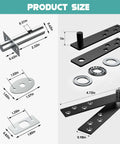 Product size diagram of heavy duty hidden door hinges with 360 degree rotation for hidden pivot door hinges for wood rooms and bookcases.