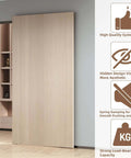 Trackless Sliding Door Hardware Kit 48 Inch Hidden Barn Door System For Interior Wooden Doors Concealed Top And Bottom Tracks