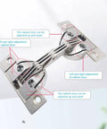 Close-up of Hidden Zinc Alloy Door Hinge Set 125 Degree Oblique Side Swing for Cabinets and Bathrooms, highlighting adjustment features.