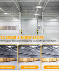 Ultra Bright 300W UFO LED High Bay Light Four Pack Workhorse with 45,000 Lumens installed in industrial warehouse