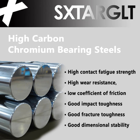 High carbon chromium bearing steels with properties listed, including fatigue strength and wear resistance.