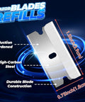 Single Edge Razor Blades Set With 100 High Carbon Steel Blades For Razor Scraper And Utility Knife shown in detail