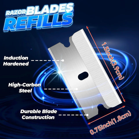 Single Edge Razor Blades Set With 100 High Carbon Steel Blades For Razor Scraper And Utility Knife shown in detail