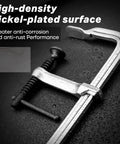 4 Pack 12 Inch Bar Clamps Set With Drop Forged Steel Construction 3 Inch Throat Depth And 450 Lbs Load Capacity, nickel plated surface