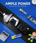 AA And AAA Battery Combo Pack, 24 AA And 24 AAA, 1.5V Carbon Zinc High Energy showcasing devices powered by batteries