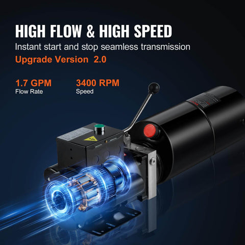 Heavy Duty 220V Hydraulic Power Unit With 10L Tank For Auto Repair And Car Lifts Single Phase 3HP Pump 2950 PSI Max Relief