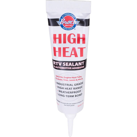 High Heat RTV Sealant And Automotive Adhesive For Heat Tabs, Gaskets, And More, Industrial Grade Silicone, 2.8 Oz Tube