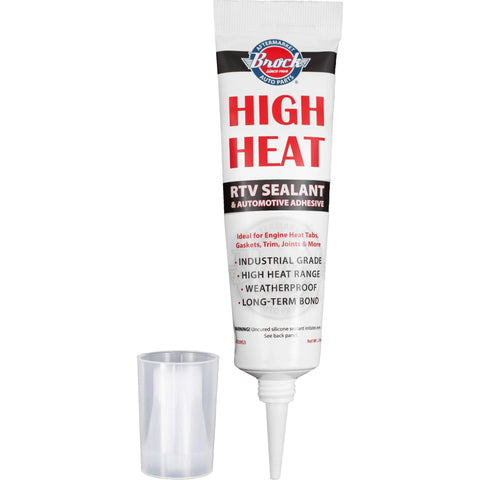High Heat RTV Sealant And Automotive Adhesive For Heat Tabs, Gaskets, And More, Industrial Grade Silicone, 2.8 Oz Tube, front view
