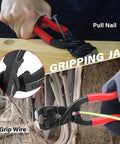 High Leverage 8 Inch Nail Puller Pliers Tool With Anti Slip Grip For Nail Removal In Tight Spaces CRV Steel End Cutting Pliers
