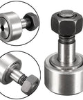 HiPicco cam follower track roller bearings CF8/KR19, 19mm, stud-type, 4pcs; front/side/close-up views