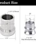 Size dimensions of adapters and high misalignment spacers from 2 pair 1.25 inch Heim Joint Rod End Kit