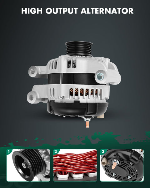 Beefed Up 12V 160Amp Alternator for Dodge Charger 2006 2007 Magnum 2005 2006 2007 and Chrysler 300 2005 2007 with 6 Groove Pulley CW Replacement OE 11113 04896805AC