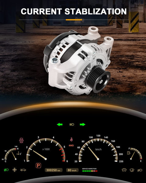High Output Alternator Replacement For 2005 To 2007 Chrysler 300 2006 To 2007 Dodge Charger And 2005 To 2007 Dodge Magnum Easy Install Durable Auto Part 11113 Built For Reliable Starts And Smooth Charging positioned above car dashboard display