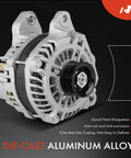 Beefed-Up 12V 180A Alternator For Dodge Ram Trucks 2010-2023 with 6-groove pulley CW, die-cast aluminum alloy construction