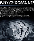 Plug And Play 160 Amp 12V Alternator Replacement ALM3587 installed in Jeep engine compartment with visible pulley.