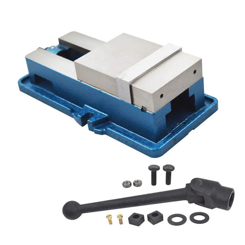 High Precision Machinist Vise 3 In By 2.95 In For CNC Milling Machines Without Base Clamp shown with components.