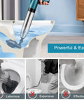 High Pressure Air Drain Blaster Toilet Plunger for clogs clearing blocked toilets, sinks and drains, durable stainless steel gun at home