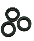 Three rubber seals from High Pressure Washer Repair Water Seal Set 12x20x5mm 12x18x5mm 12x20x5.3mm for washer systems.