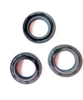 Set of three rubber water seals for High Pressure Washer Repair, varying sizes 12x20x5mm, 12x18x5mm, 12x20x5.3mm