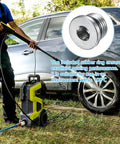 6 Pack 9/16-18 UNF Inner Hex Head Pipe Plug, shown with high pressure washer, ideal for car cleaning and irrigation use