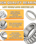 Two Sets 3500 LB Boat Trailer Axle Bearing Kits For 1 1/16 To 1 3/8 Inch Axles Includes L68149 And L44649 Bearings 171255TB