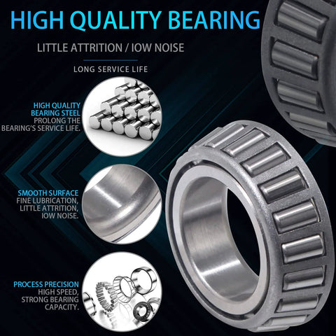 Close-up of steel bearings from 2 Sets 3500lb Boat Trailer Axle Bearing Kit for #84 Spindle