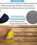 Round Hand Sanding Block For 3 Inch Hook And Loop Discs 2 Pack showing hook and loop design in hand