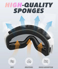 Interior view of OTG Ski Goggles With Anti Fog Lenses And UV Protection Dual Venting Red White showing breathable sponge material.
