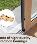 Sliding Door Rollers 1 1/4 Inch Wheel Replacement For Patio Doors And Sliding Glass Doors, installed in wooden door frame