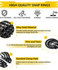 Premium Snap Ring Set 325Pcs Alloy Steel External Retaining Rings Circlips In 15 Sizes For Axles Shafts And Other Moving Parts Built Tough With Corrosion And Heat Resistance For Long Lasting Performance IEAWISL, showing high-quality black alloy steel rings and their features.