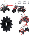 High Speed 12T Sprocket Kit With Five Eighth Inch Bore And Spacer For Twenty To Thirty CVT Mini Bike Go Kart Chains Forty Forty One And Four Twenty For Coleman KT196 CT200U BT200X CT200UEX Upgrade From Stock 10T To 12T For Faster Top End On Flat Terrain