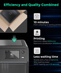 Dope High Speed Core XY 3D Printer, FlashForge Adventurer 5M Pro, display showing printing speed and efficiency details