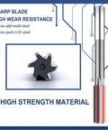 Chucking Reamer Set For Lathe Machines With High Speed Steel Round Shank H7 Straight Flutes, close-up of reamer and features