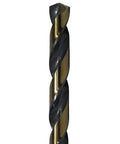 Close-up of KFD Series High Speed Steel Drill Bit Split Point One Eighth Inch showing the black and gold finish.