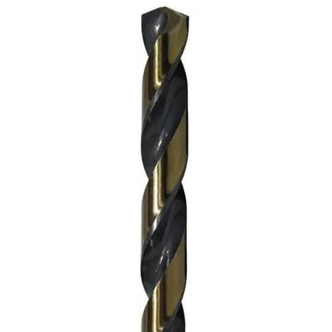 Close-up of KFD Series High Speed Steel Drill Bit Split Point One Eighth Inch showing the black and gold finish.