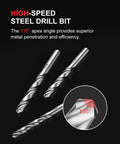 High-speed steel drill bits with 135° apex angle from Complete Metric Helicoil Thread Repair Kit For Automotive Engine And Industrial Machinery.