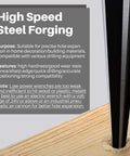 Tapered Reamer Set With T Handle For Guitar Making And Woodworking, tool drilling into wood, 6 fluted carbon steel hex shank