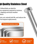 High quality stainless steel 018-0004-00 Hex Head Screw Bolt for Bad Boy 1/2-13 x 7, rust-resistant and moisture-resistant bolt.