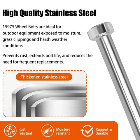 High quality stainless steel 018-0004-00 Hex Head Screw Bolt for Bad Boy 1/2-13 x 7, rust-resistant and moisture-resistant bolt.